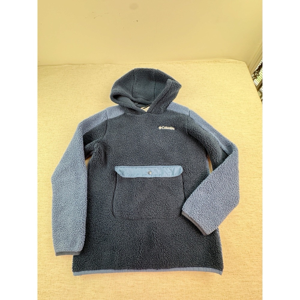 Columbia Boy's Size M(10-12) Hooded Pullover Sherpa Sweatshirt Colorblock